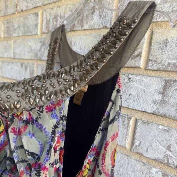 Midnight Velvet Sleeveless Multicolor Embellished V-Neck Tunic Dress Size 1X - Picture 5 of 8